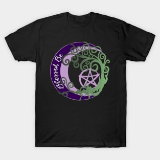 Wiccan Pagan Witch Tree of Life, Blessed Be Art, pentacle T-Shirt